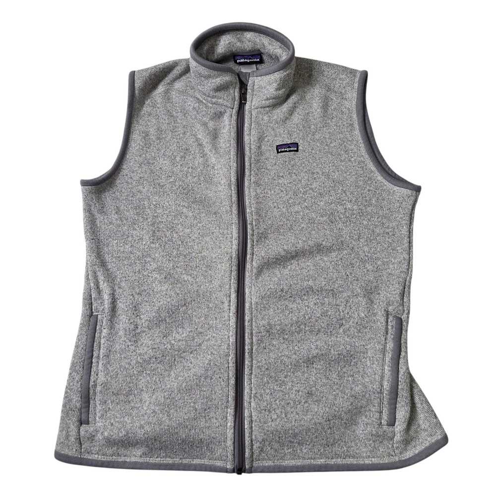 Patagonia Womens Gray Polyester Better Sweater Vest XL Full Zip Pockets Heather